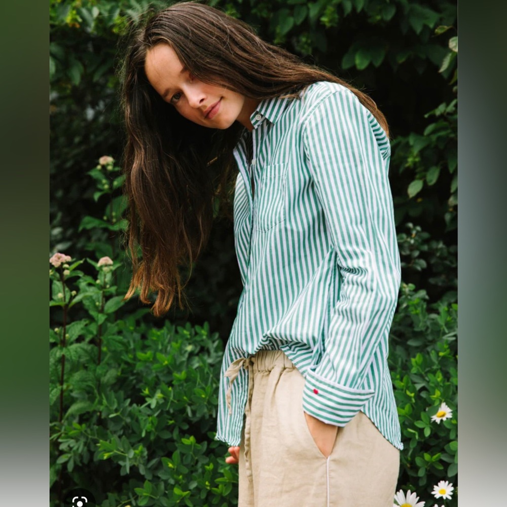 Alex Mill x Cup of Jo Green Button Down Shirt